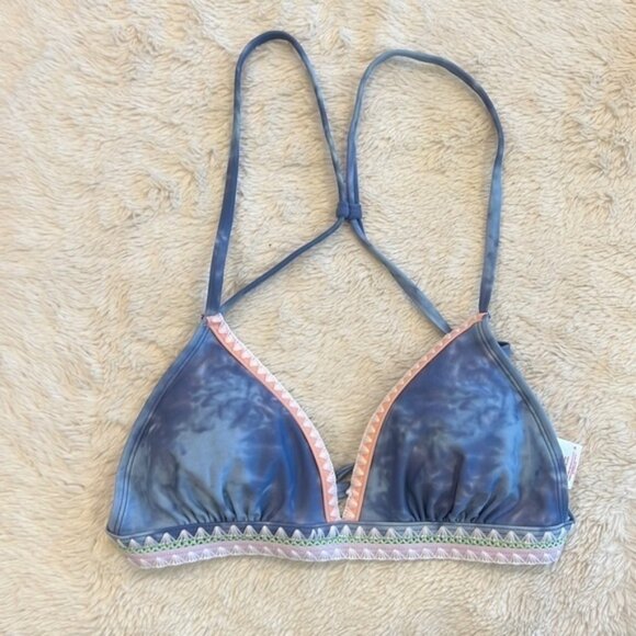 Xhiliration blue racerback tie closure size medium bikini top - Picture 1 of 6